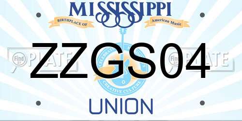 ZZGS04 Mississippi License Plate