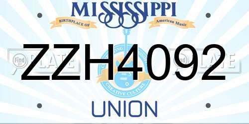 ZZH4092 Mississippi License Plate