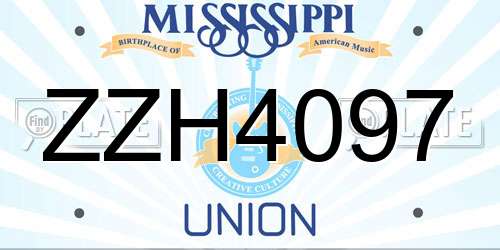 ZZH4097 Mississippi License Plate