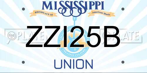 ZZI25B Mississippi License Plate