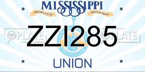 ZZI285 Mississippi License Plate