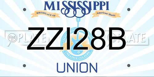 ZZI28B Mississippi License Plate