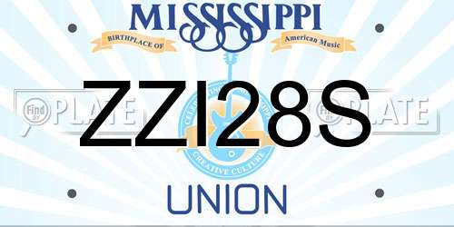 ZZI28S Mississippi License Plate