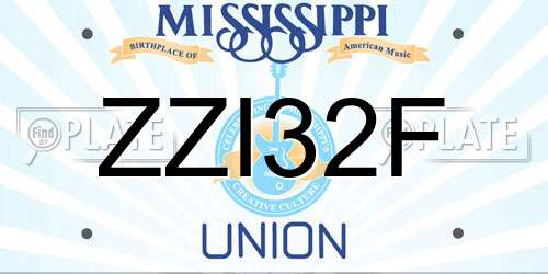 ZZI32F Mississippi License Plate