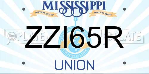 ZZI65R Mississippi License Plate