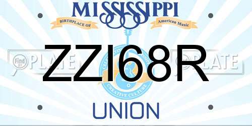 ZZI68R Mississippi License Plate
