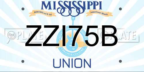 ZZI75B Mississippi License Plate