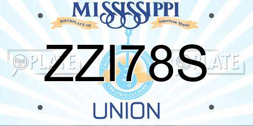 ZZI78S Mississippi License Plate