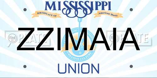 ZZIMAIA Mississippi License Plate