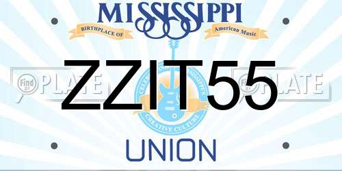 ZZIT55 Mississippi License Plate