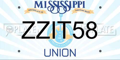 ZZIT58 Mississippi License Plate