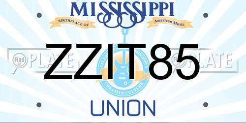 ZZIT85 Mississippi License Plate