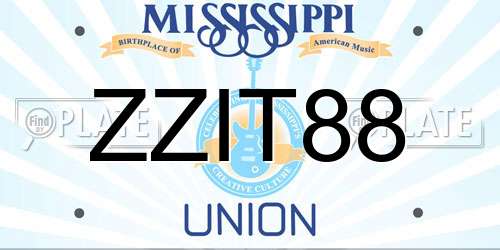 ZZIT88 Mississippi License Plate