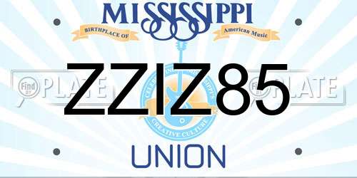 ZZIZ85 Mississippi License Plate