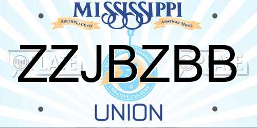 ZZJBZBB Mississippi License Plate