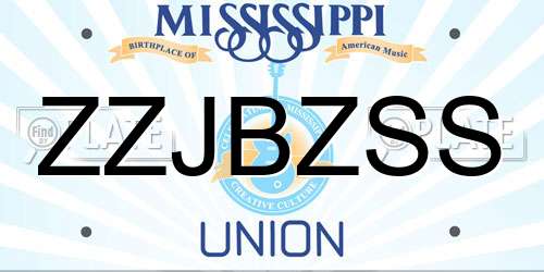 ZZJBZSS Mississippi License Plate