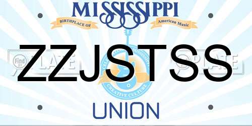 ZZJSTSS Mississippi License Plate