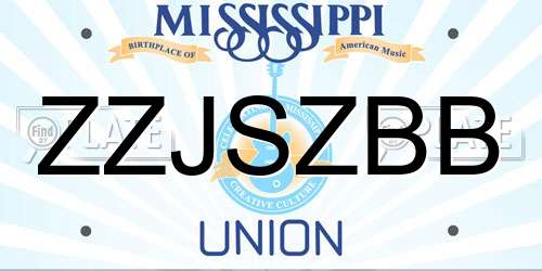 ZZJSZBB Mississippi License Plate