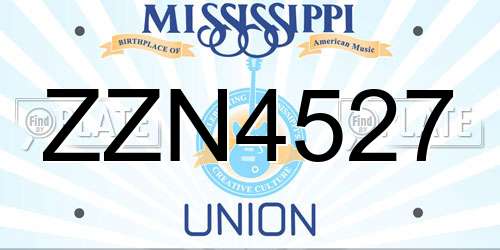 ZZN4527 Mississippi License Plate