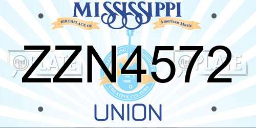 ZZN4572 Mississippi License Plate
