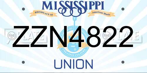 ZZN4822 Mississippi License Plate