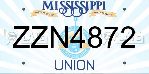 ZZN4872 Mississippi License Plate