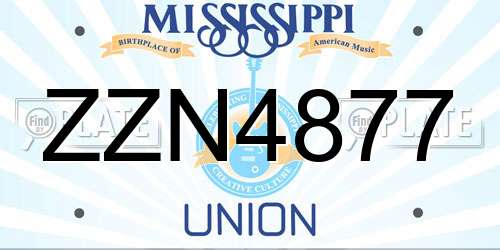 ZZN4877 Mississippi License Plate