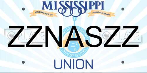 ZZNASZZ Mississippi License Plate