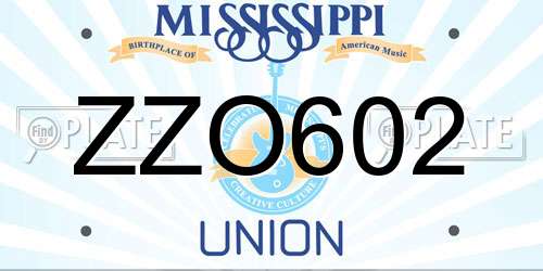 ZZO602 Mississippi License Plate