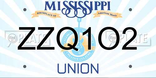 ZZQ1O2 Mississippi License Plate