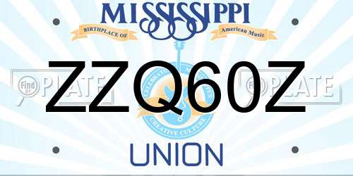 ZZQ60Z Mississippi License Plate