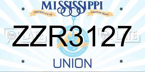 ZZR3127 Mississippi License Plate