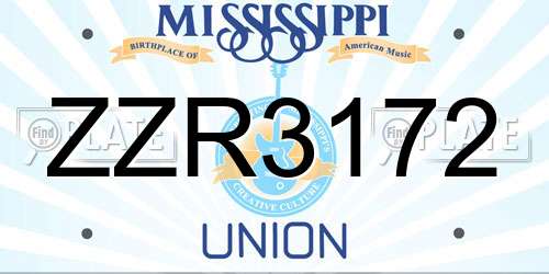 ZZR3172 Mississippi License Plate