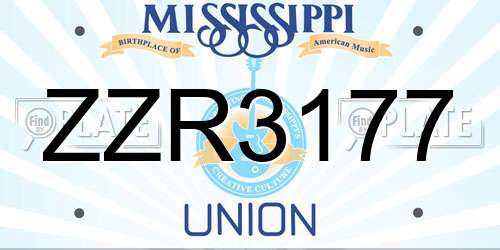 ZZR3177 Mississippi License Plate