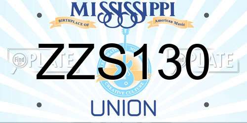 ZZS130 Mississippi License Plate