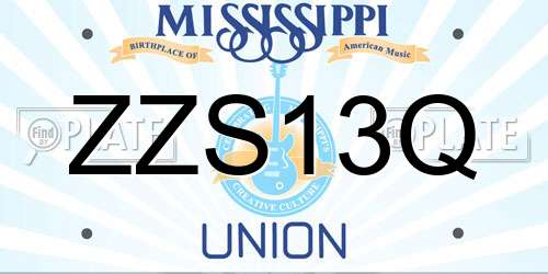ZZS13Q Mississippi License Plate