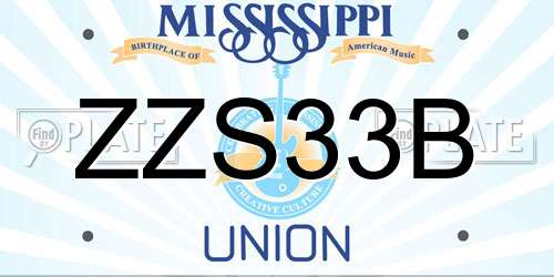 ZZS33B Mississippi License Plate