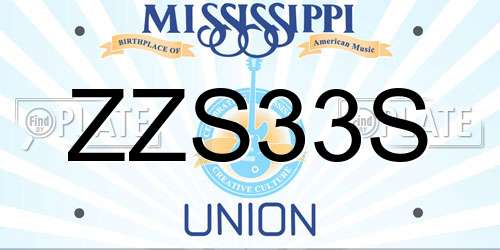 ZZS33S Mississippi License Plate