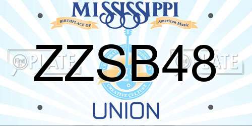 ZZSB48 Mississippi License Plate