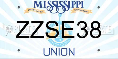 ZZSE38 Mississippi License Plate