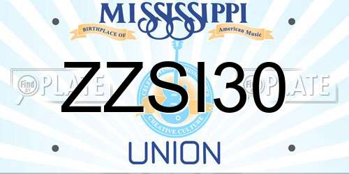 ZZSI30 Mississippi License Plate
