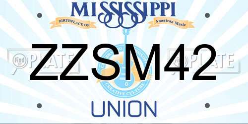 ZZSM42 Mississippi License Plate