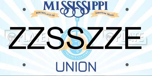 ZZSSZZE Mississippi License Plate