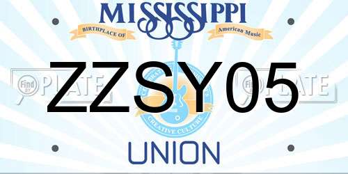 ZZSY05 Mississippi License Plate
