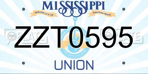 ZZT0595 Mississippi License Plate