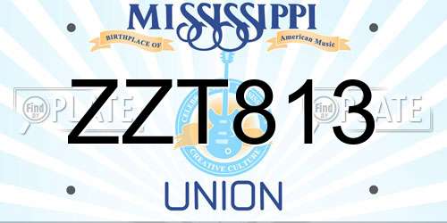 ZZT813 Mississippi License Plate