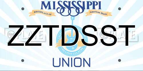 ZZTDSST Mississippi License Plate
