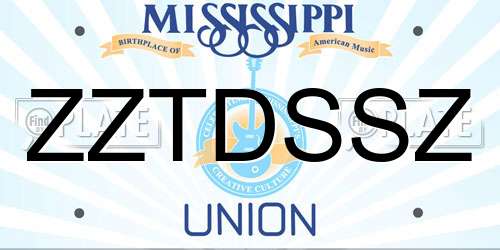 ZZTDSSZ Mississippi License Plate