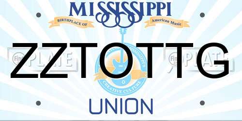 ZZTOTTG Mississippi License Plate
