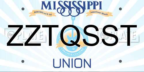 ZZTQSST Mississippi License Plate